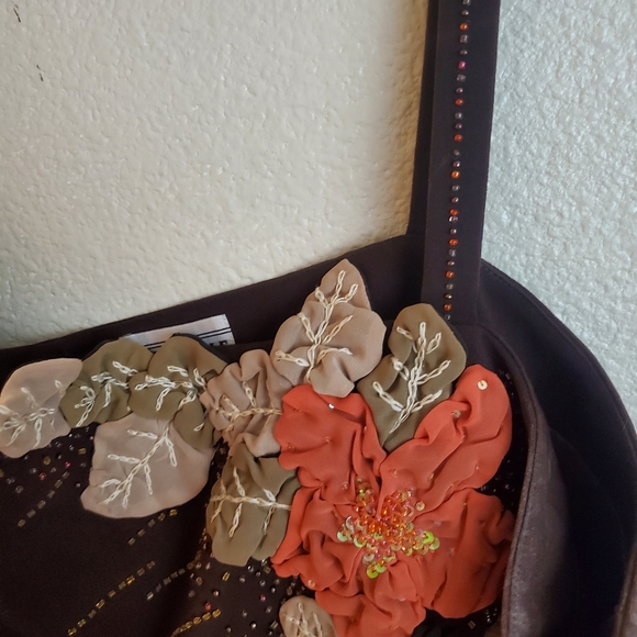 Vintage Chancelle Embroidered Floral Beaded Sleeveless Shell Tank size 22 - Picture 5 of 5